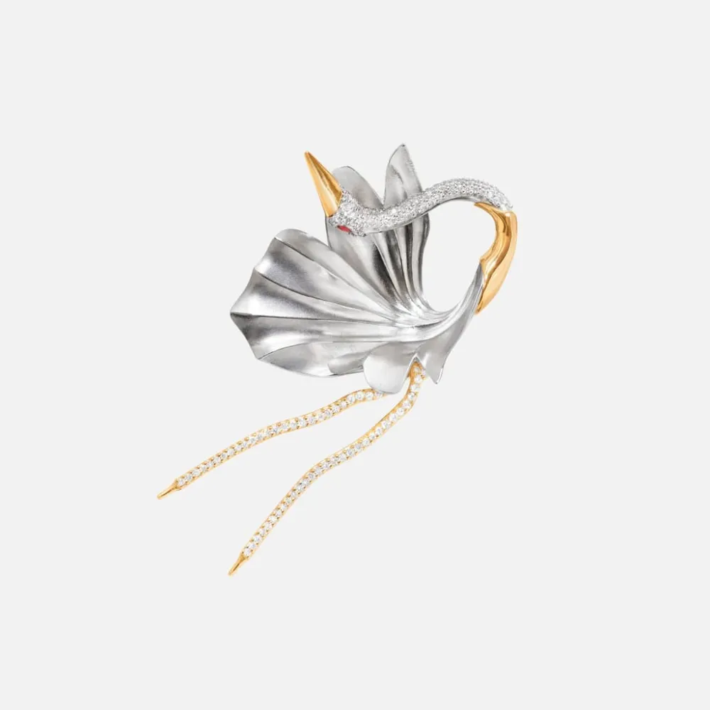 Ole Lynggaard Brooches-Cranes brooch