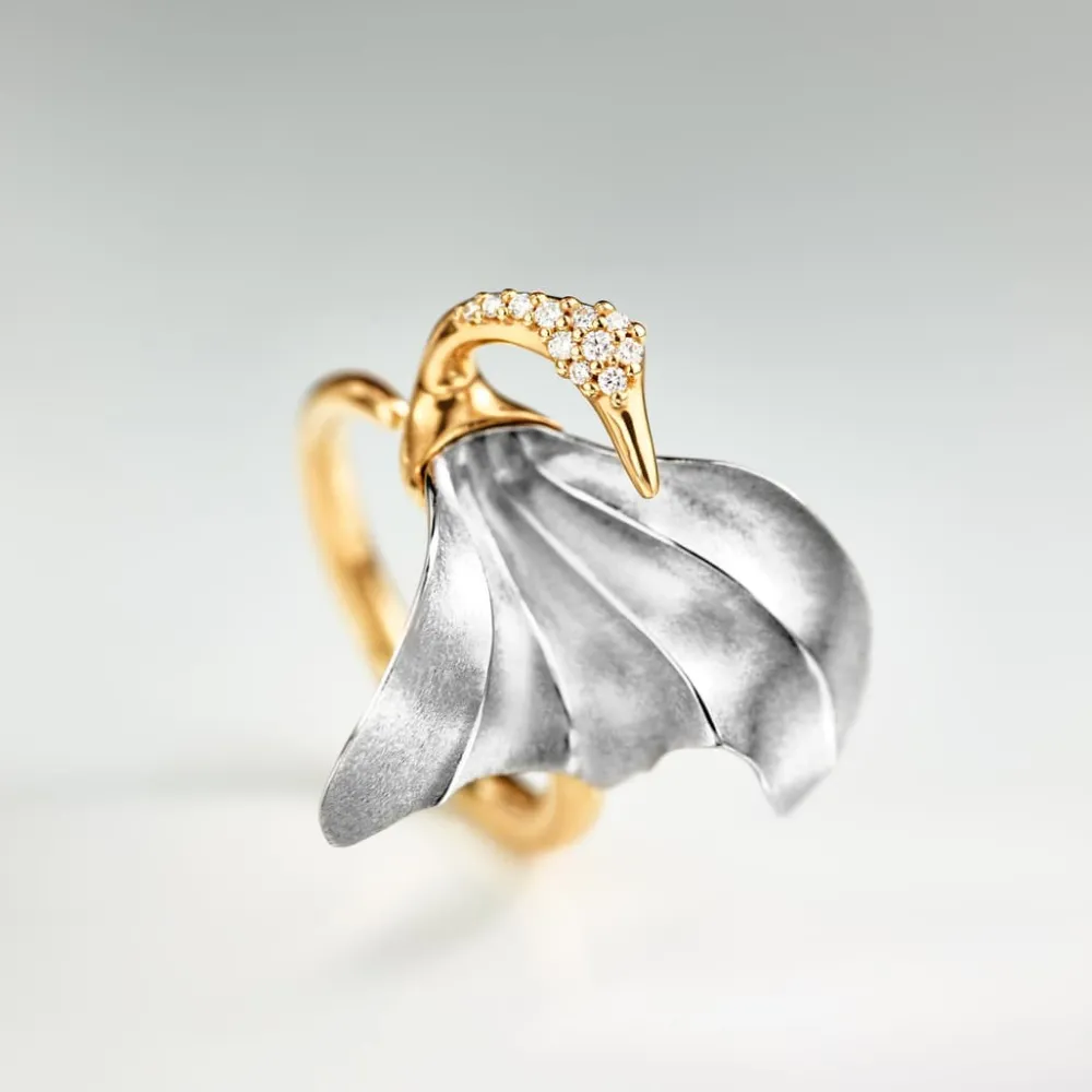 Ole Lynggaard Rings-Cranes ring small