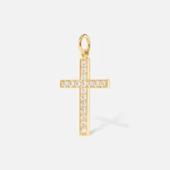 Ole Lynggaard Pendants-Cross pendant pavé