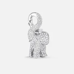 Ole Lynggaard Pendants-Elephant pendant medium pavé