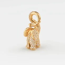 Ole Lynggaard Pendants-Elephant pendant medium pavé