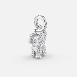 Ole Lynggaard Pendants-Elephant pendant medium pavé