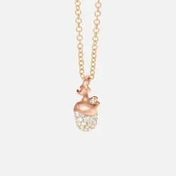 Ole Lynggaard Pendants-Forest Acorn pendant small pavé