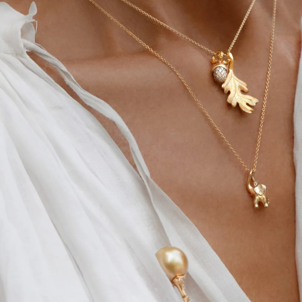 Ole Lynggaard Pendants | Most Popular-Forest Oak leaf pendant medium