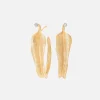 Ole Lynggaard Earring Pairs-Leaves creoles large