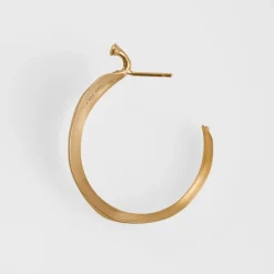 Ole Lynggaard Earring Pairs-Leaves creoles large pavé