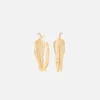 Ole Lynggaard Earring Pairs-Leaves creoles small