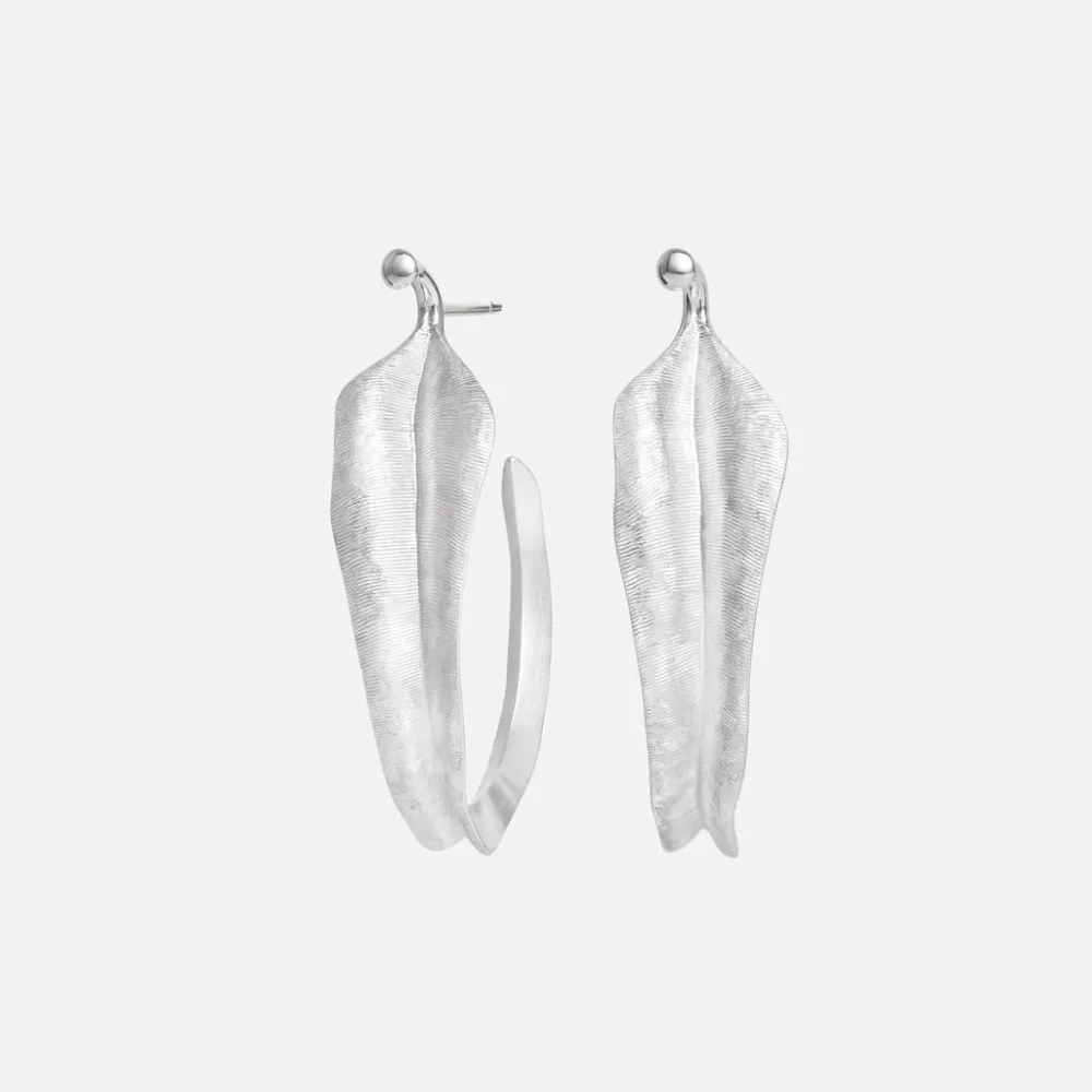 Ole Lynggaard Earring Pairs-Leaves creols large
