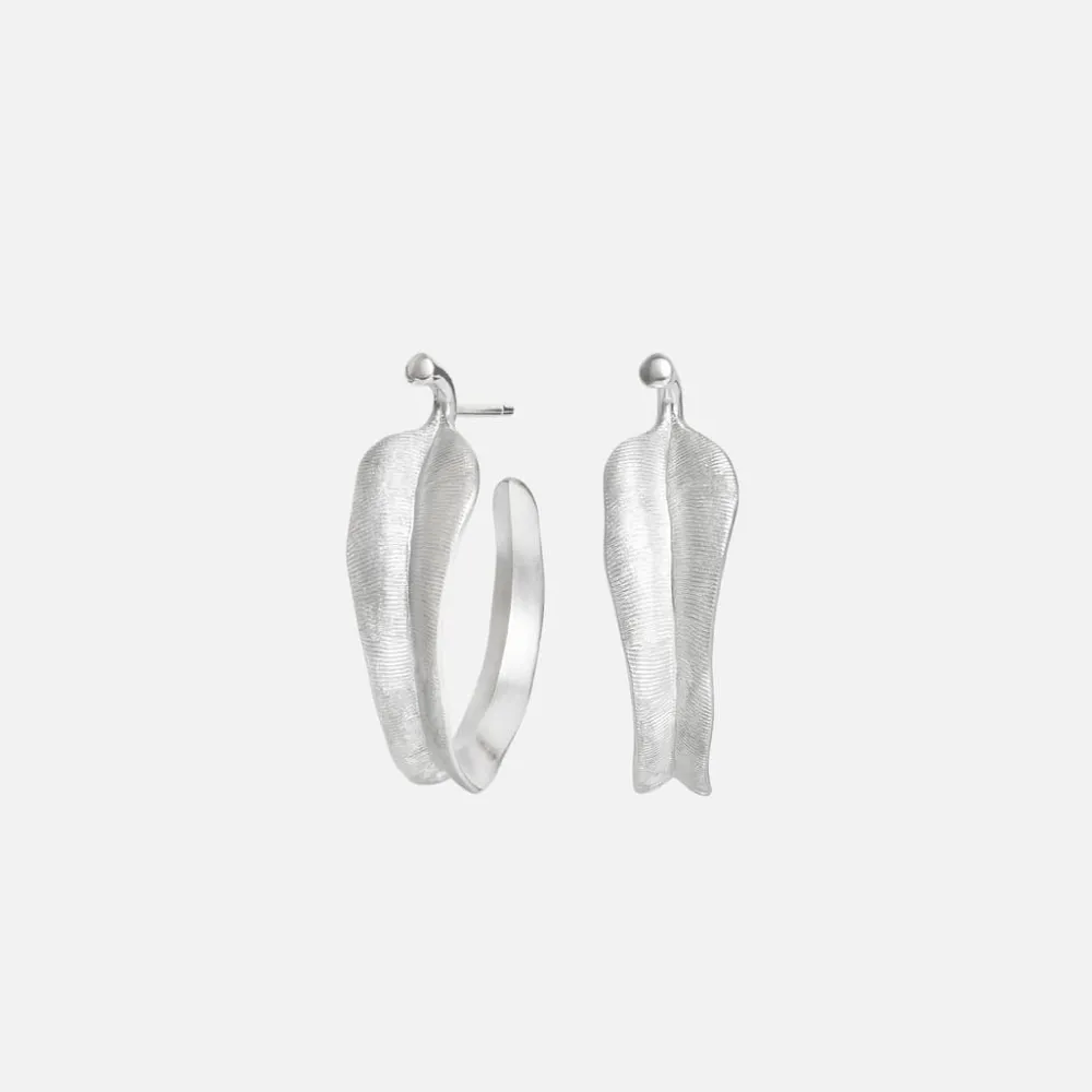 Ole Lynggaard Earring Pairs-Leaves creols small
