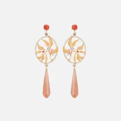 Ole Lynggaard Earring Pairs-Leaves Dream catcher earrings