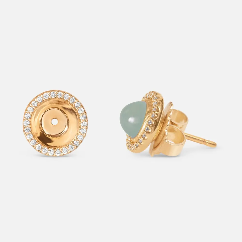 Ole Lynggaard Earring Pairs | Earring Pendants And Drops-Lotus diamond wreath earring pendants