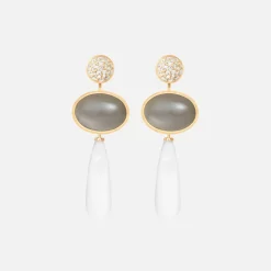 Ole Lynggaard Earring Pendants And Drops-Lotus earring pendants small