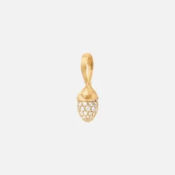 Ole Lynggaard Pendants-Lotus Sprout pendant mini pavé
