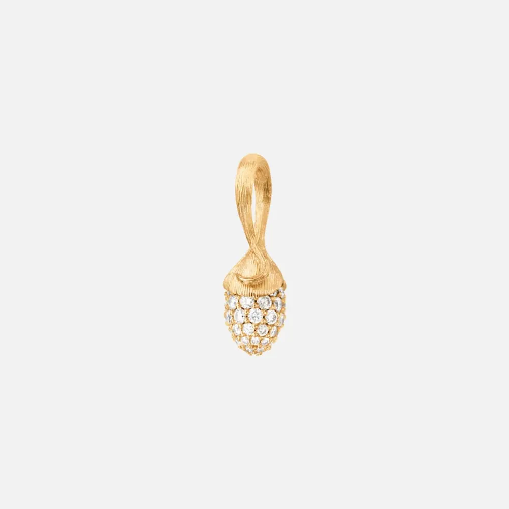 Ole Lynggaard Pendants-Lotus Sprout pendant mini pavé