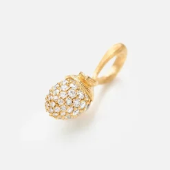 Ole Lynggaard Pendants-Lotus Sprout pendant mini pavé