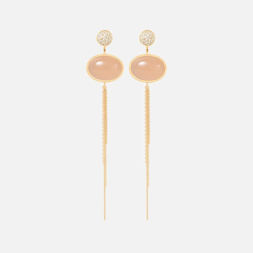 Ole Lynggaard Earring Pairs-Lotus stud earrings pavé