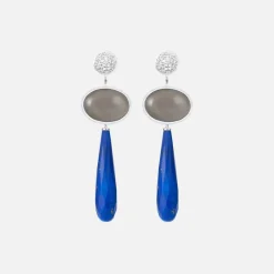 Ole Lynggaard Earring Pairs-Lotus stud earrings pavé