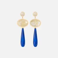 Ole Lynggaard Earring Pairs-Lotus stud earrings pavé