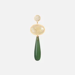 Ole Lynggaard Earring Pairs-Lotus stud earrings pavé
