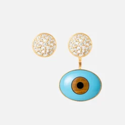 Ole Lynggaard Earring Pairs-Lotus stud earrings pavé