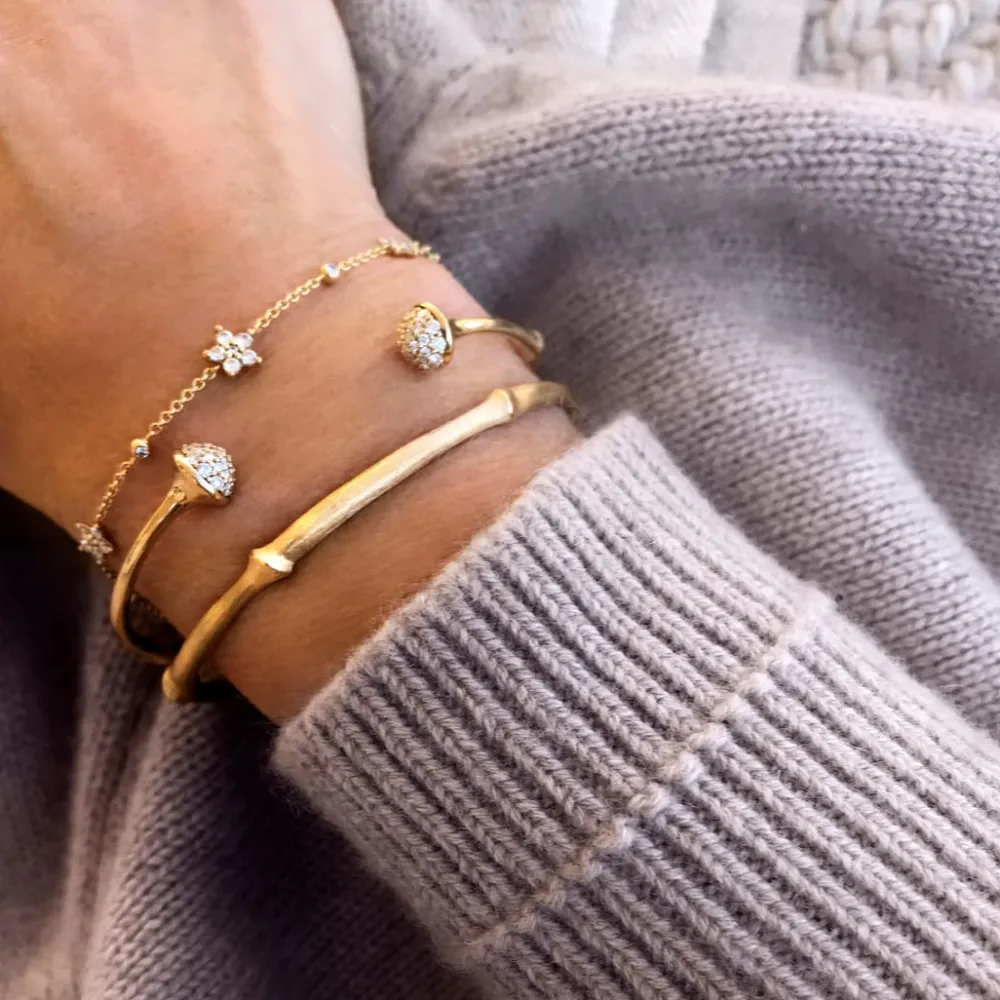 Ole Lynggaard Bracelets-Nature bangle pavé