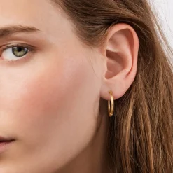 Ole Lynggaard Earring Pairs-Nature creoles medium