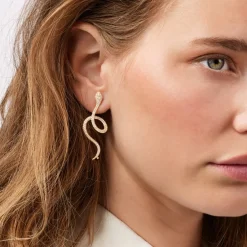 Ole Lynggaard Earring Singles-Snakes earring pavé