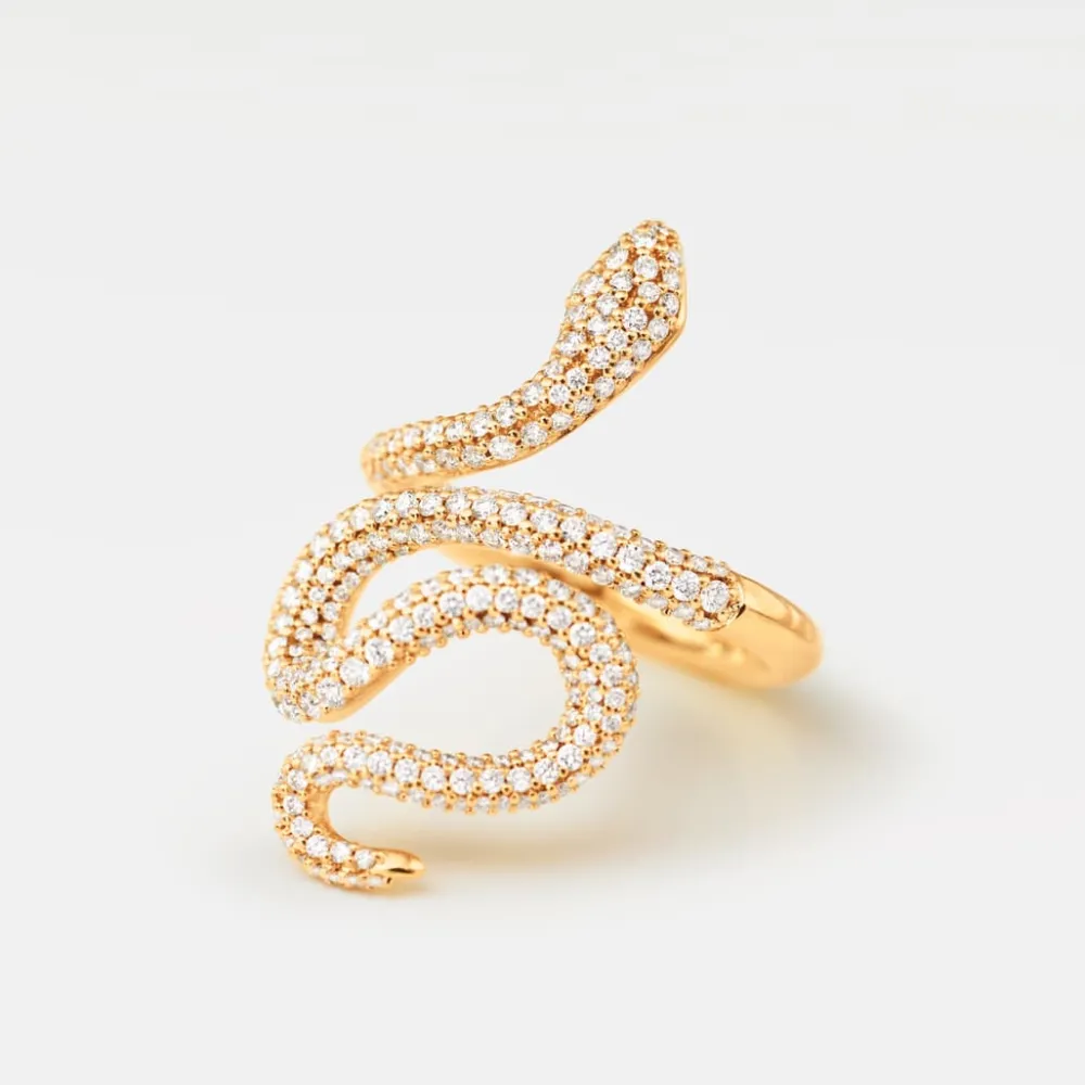 Ole Lynggaard Rings-Snakes ring medium pavé