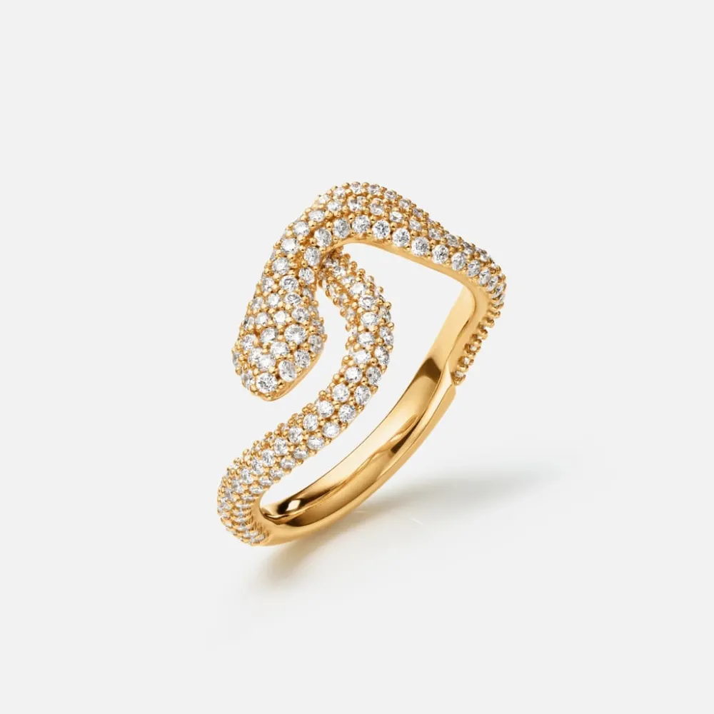 Ole Lynggaard Rings-Snakes ring small pavé