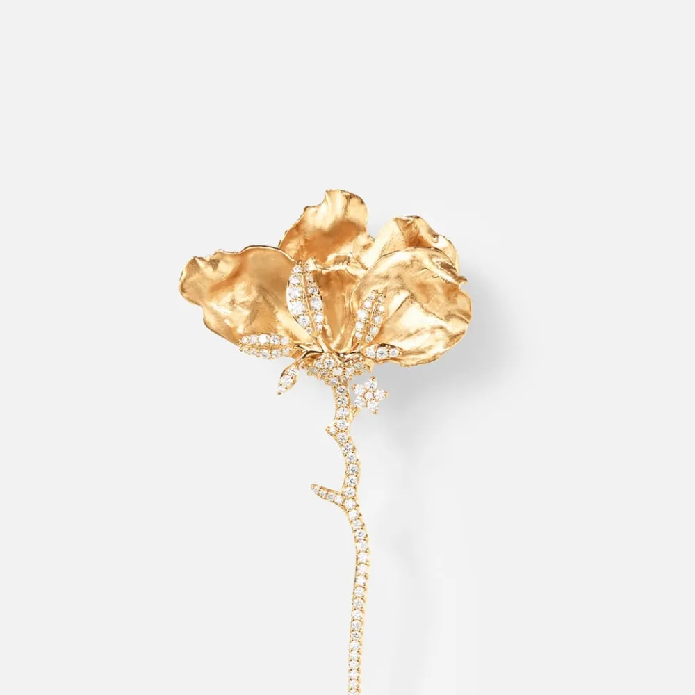Ole Lynggaard Brooches-Wild Rose brooch medium