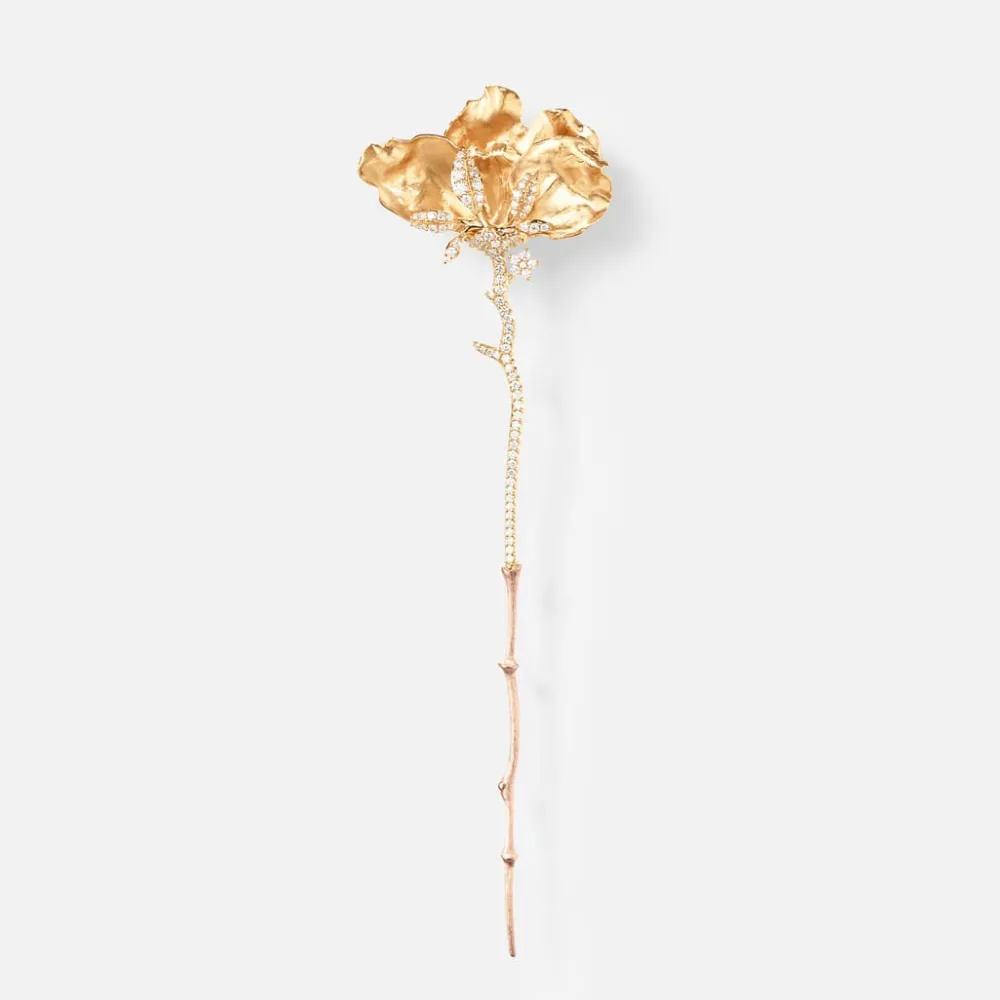 Ole Lynggaard Brooches-Wild Rose brooch medium