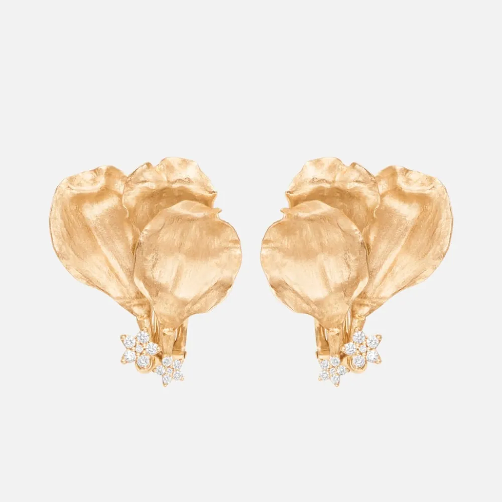 Ole Lynggaard Earring Pairs-Wild Rose earclipssmall